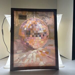 Colorful Disco Ball Canvas Art Print Painting 14.74”x11.5” NWT Home Decor Fun